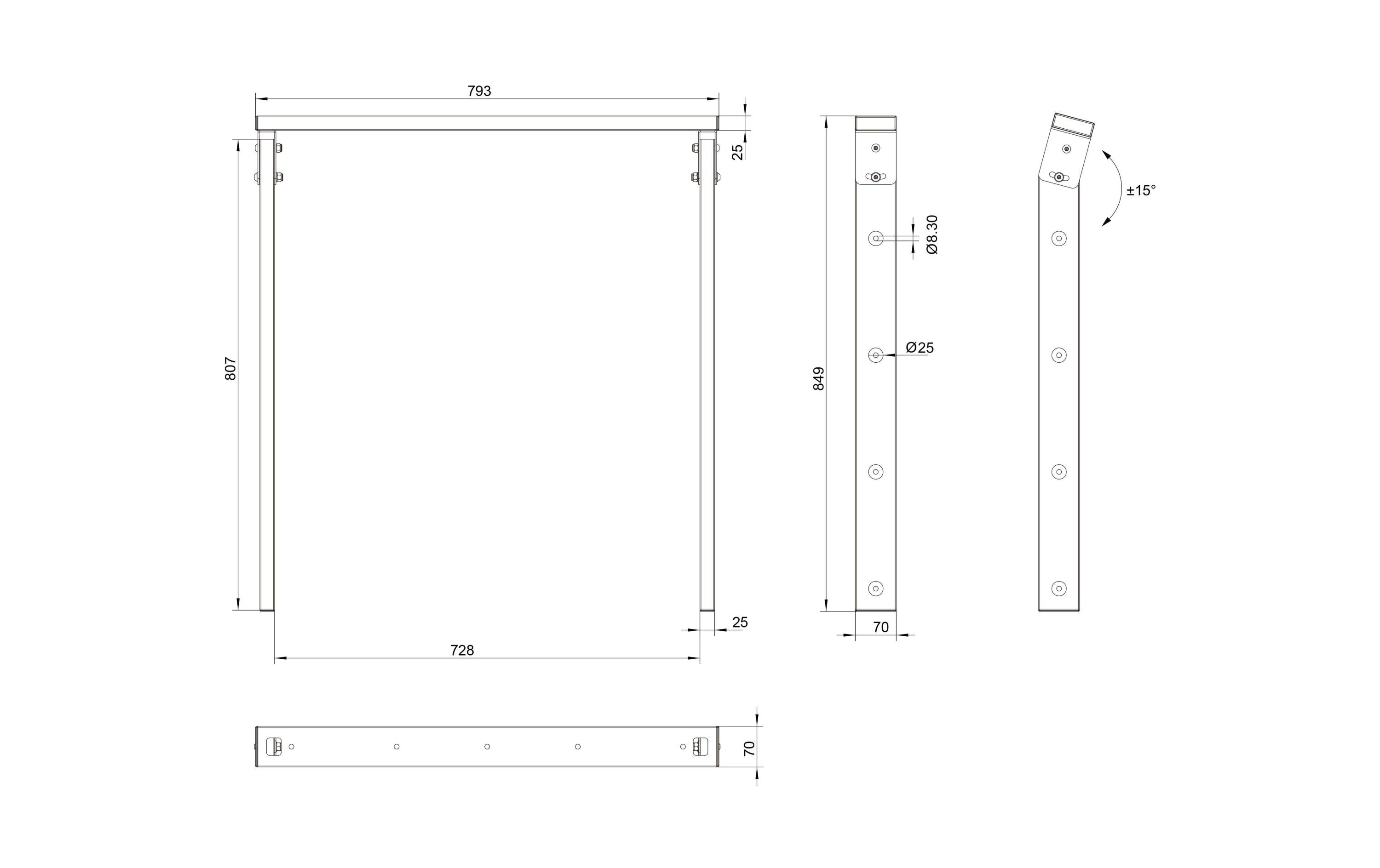 Multibrackets Deckenhalterung Ceiling Mount Pro OM55N-D