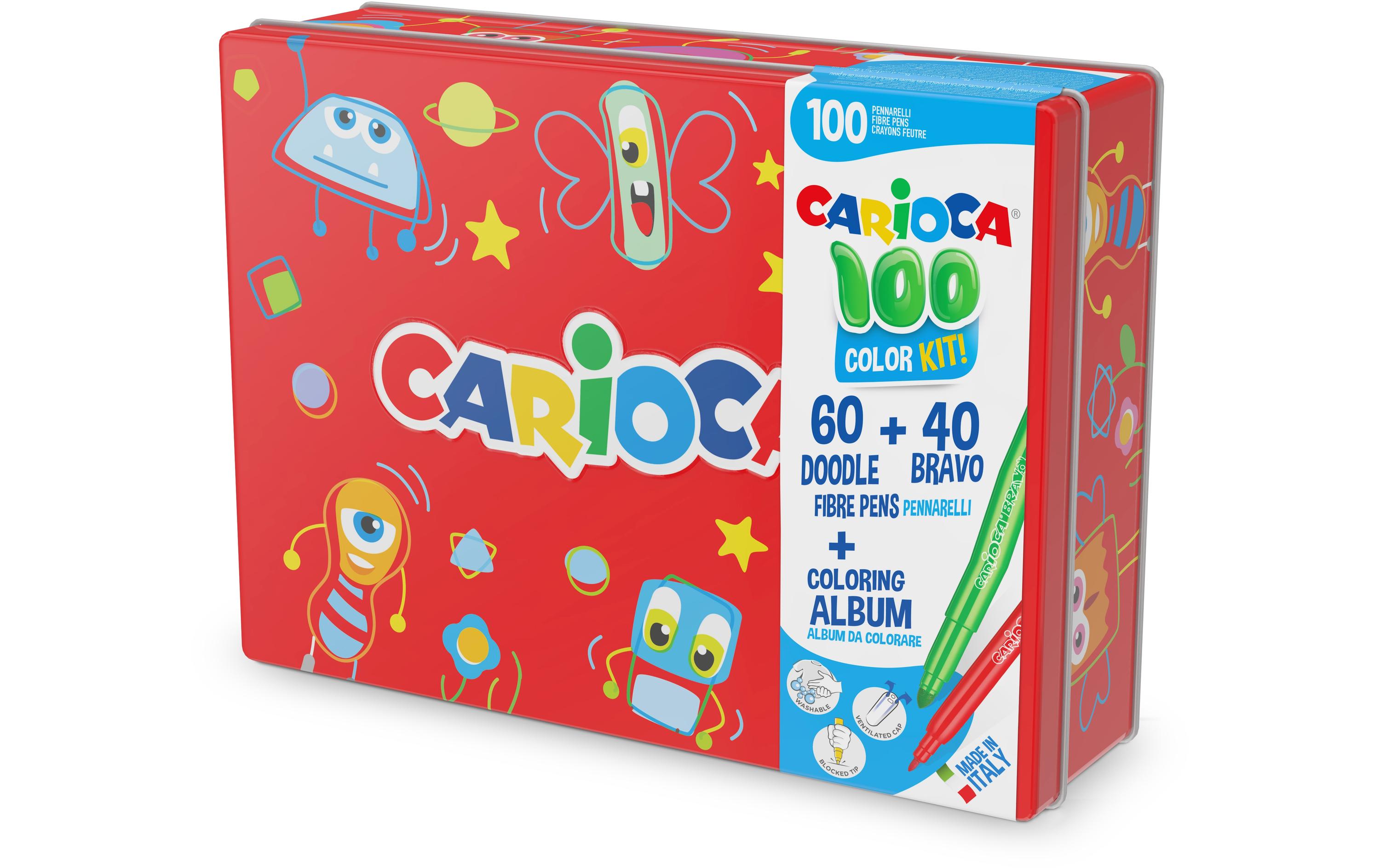 Carioca Fasermaler Box mit Malbuch, Rot