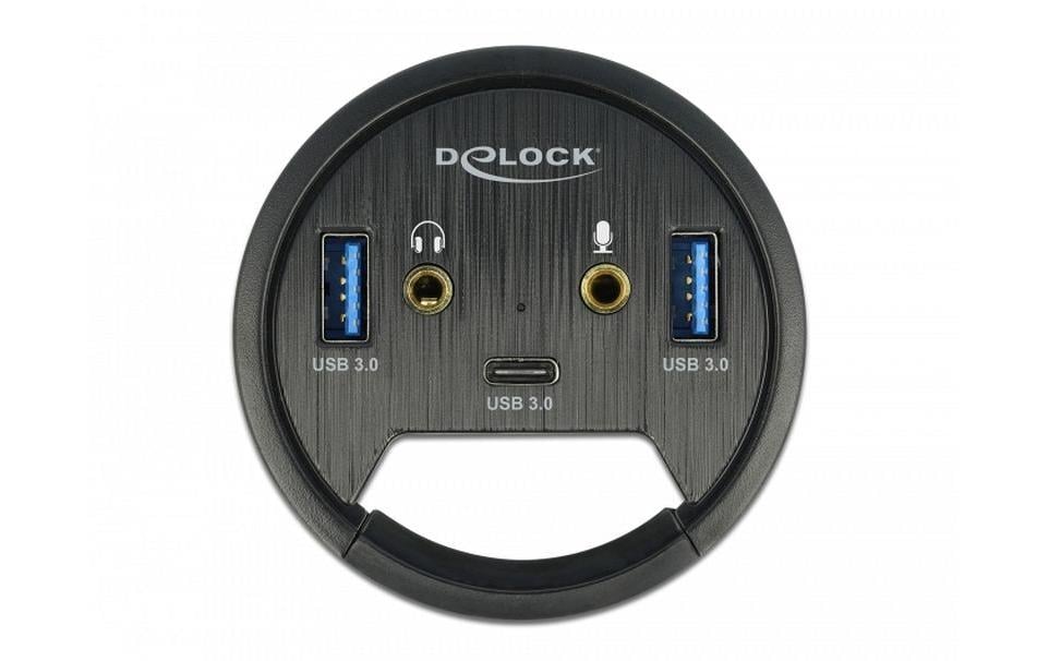 Delock Tisch-Hub USB 3.0 Typ A/C + HD Audio