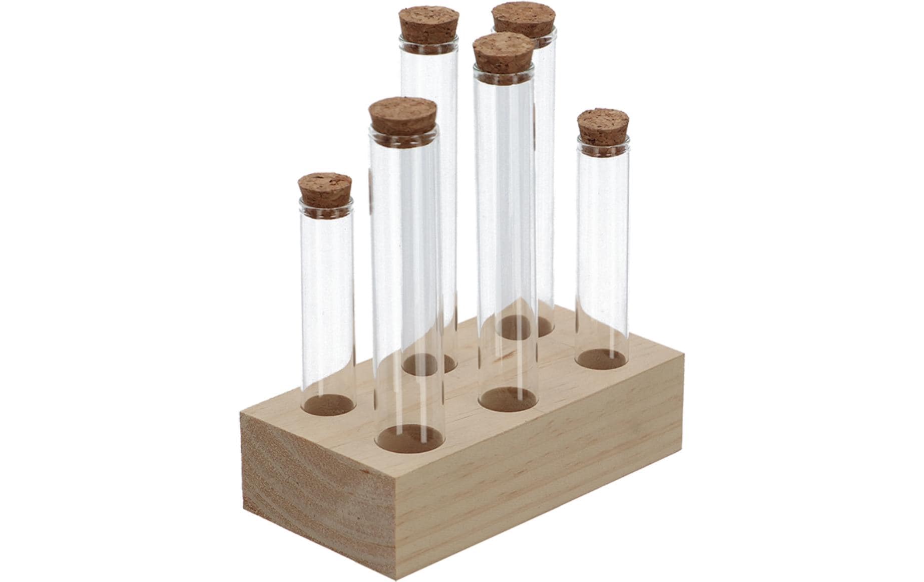 Esschert Design Vase Reagenzglas L 6 Gläser, 17.5 cm, Nature/Transparent