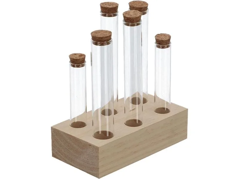 Esschert Design Vase Reagenzglas L 6 Gläser, 17.5 cm, Nature/Transparent Esschert Design Vase Reagenzglas L 6 Gläser, 17.5 cm, Nature/Transparent