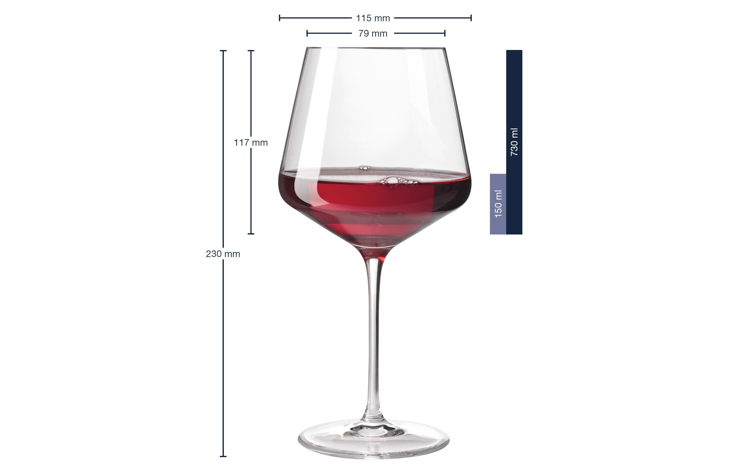 Leonardo Rotweinglas Puccini, Burgunder 730 ml, 6 Stück, Transparent