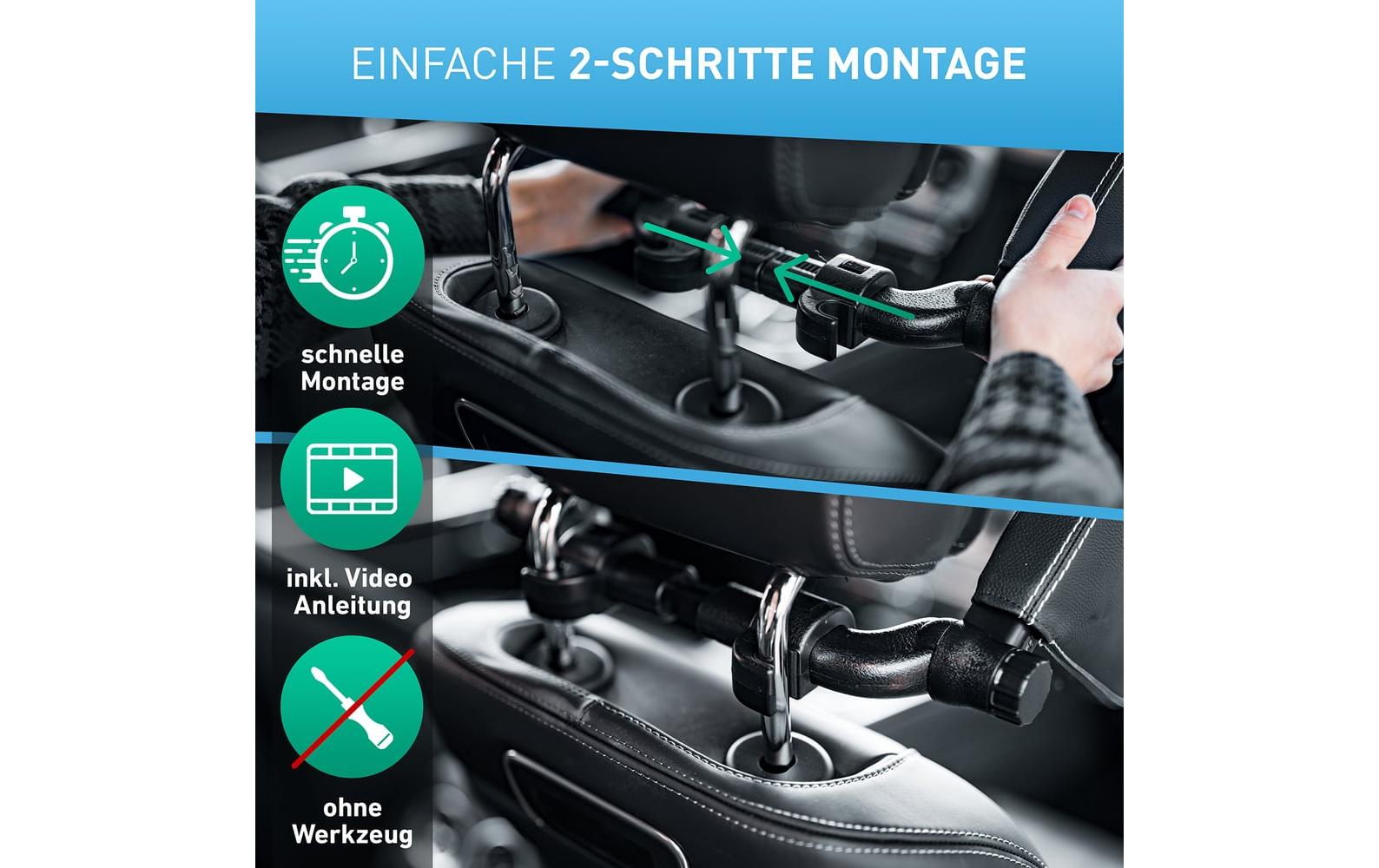 Flipline Auto-Kopfstütze, weisse Nähte