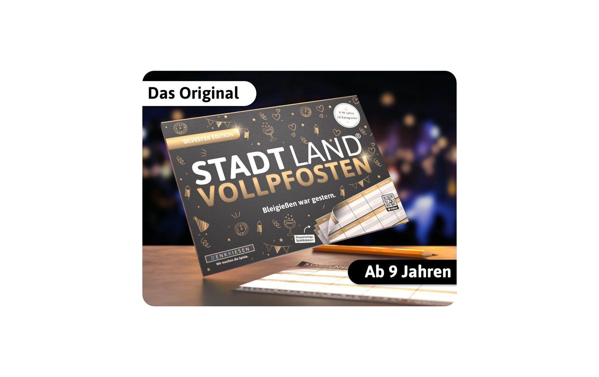 Denkriesen Stadt Land Vollpfosten – A4 Block Silvester Edition (d)