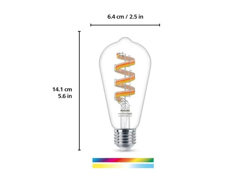WiZ Leuchtmittel 6.3W (40W) E27 ST64 Tunable White & Color