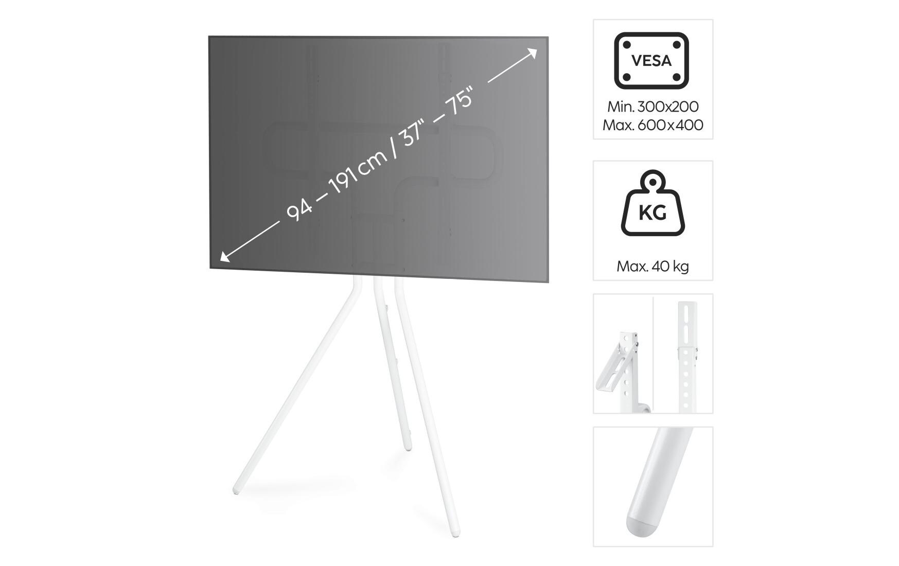 Hama Technics AG TV-Ständer (Staffelei) 75 Weiss