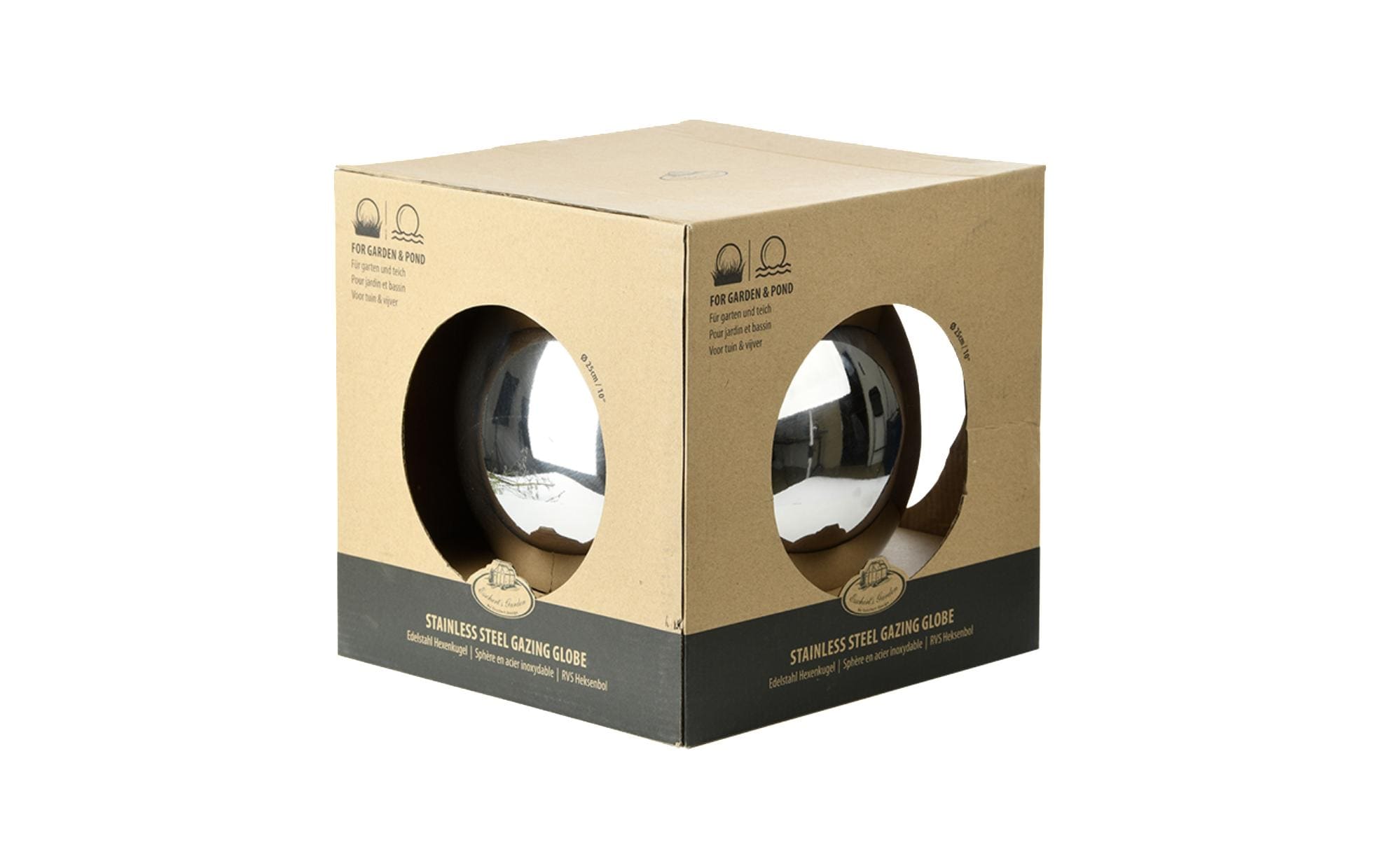 Esschert Design Kugel Edelstahl, extra gross