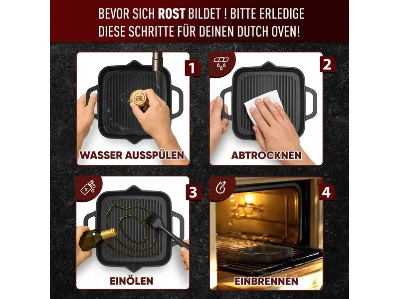 Gusskoenig Eingebrannte Grillpfanne 30 cm