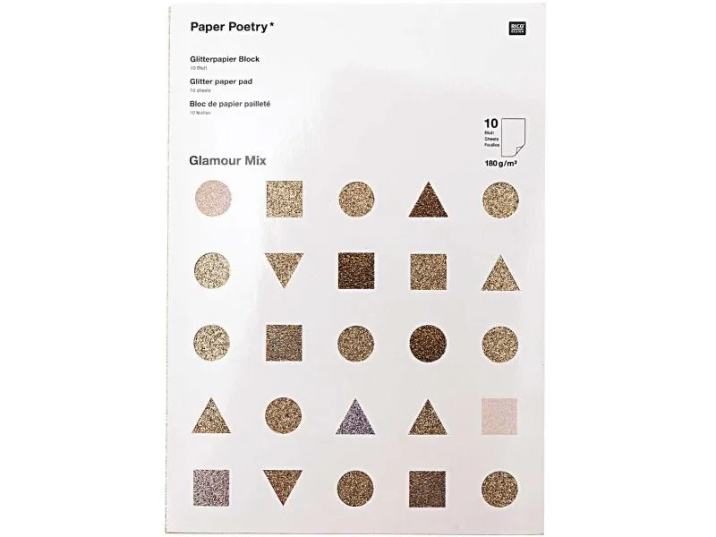 Rico Design Glitzerpapier Paper Poetry Glamour Mix 10 Blatt Rico Design Glitzerpapier Paper Poetry Glamour Mix 10 Blatt