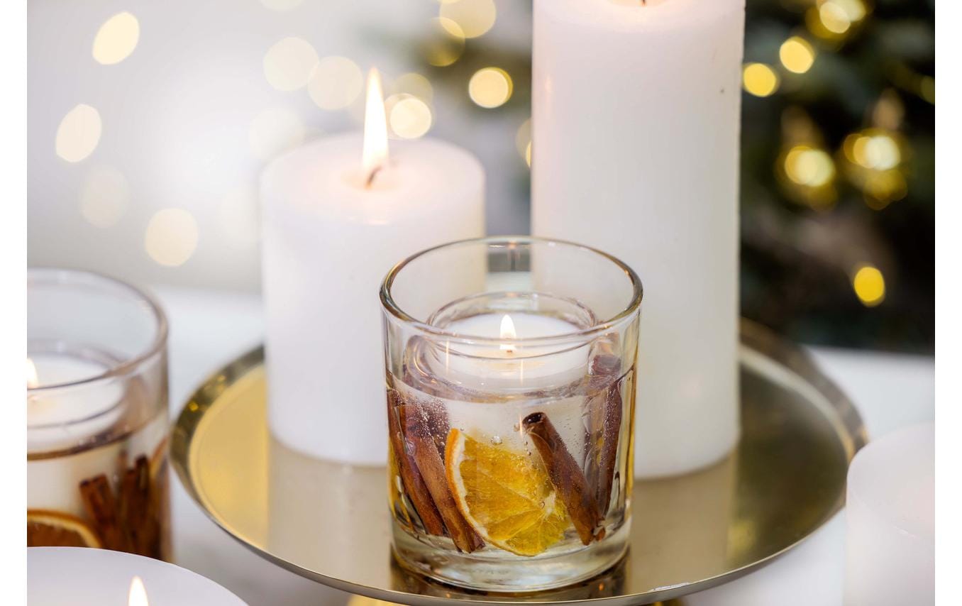 Stoneglow Weihnachtskerze Festive Wishes Transparent