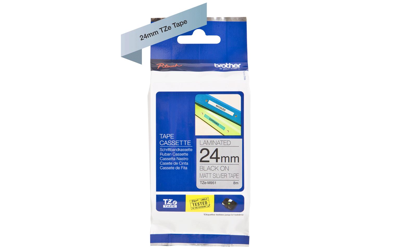 Brother Beschriftungsband TZe-M951 Schwarz auf Silber