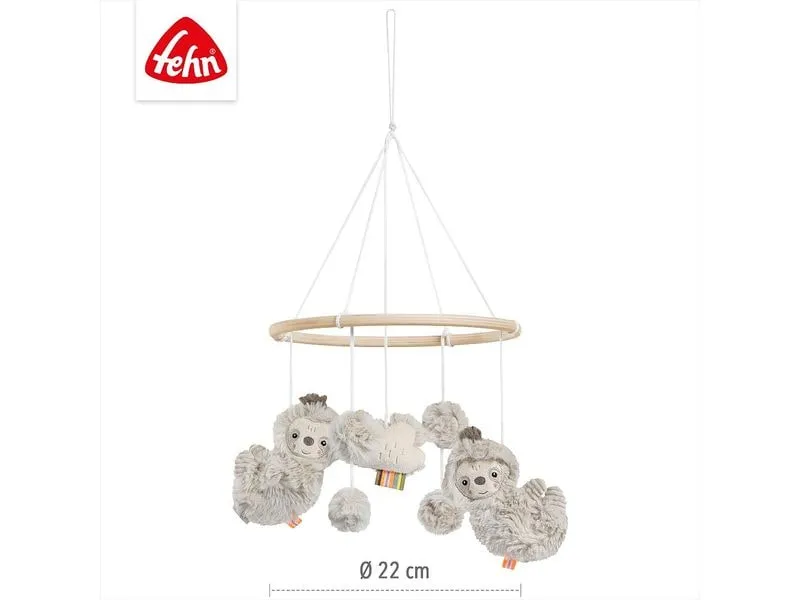 fehn Holz-Mobile Faultier Beige/Grau