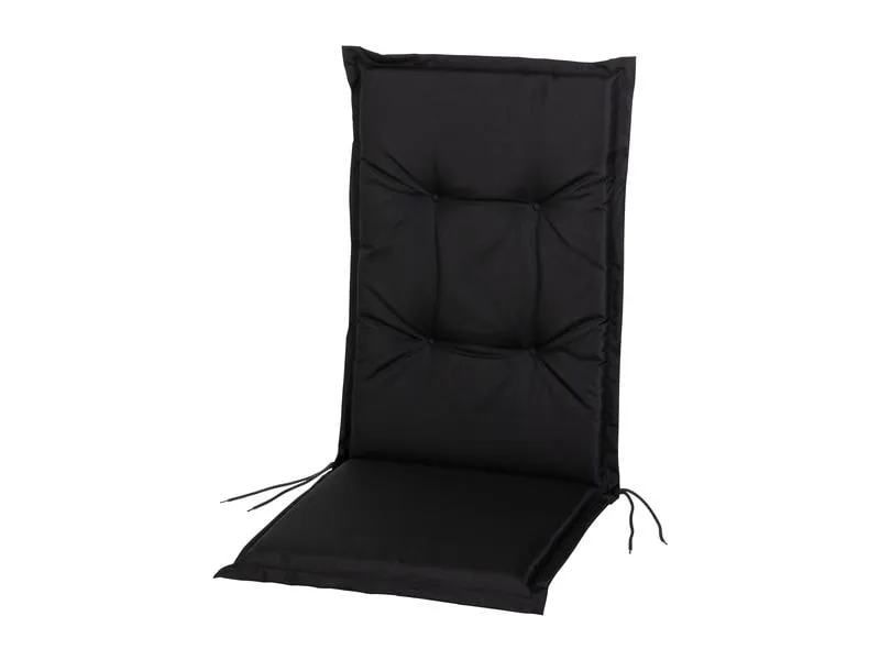 COCON Stuhlauflage Hochlehner Outdoor 118 x 50 x 5 cm, Schwarz