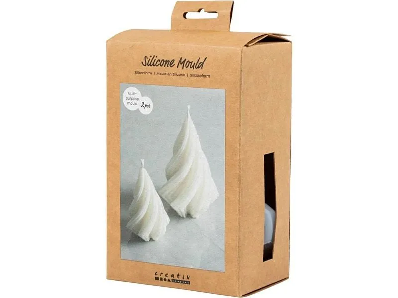 Creativ Company Kerzengiessform Silikon Weihnachtsbäume, 2 Stück