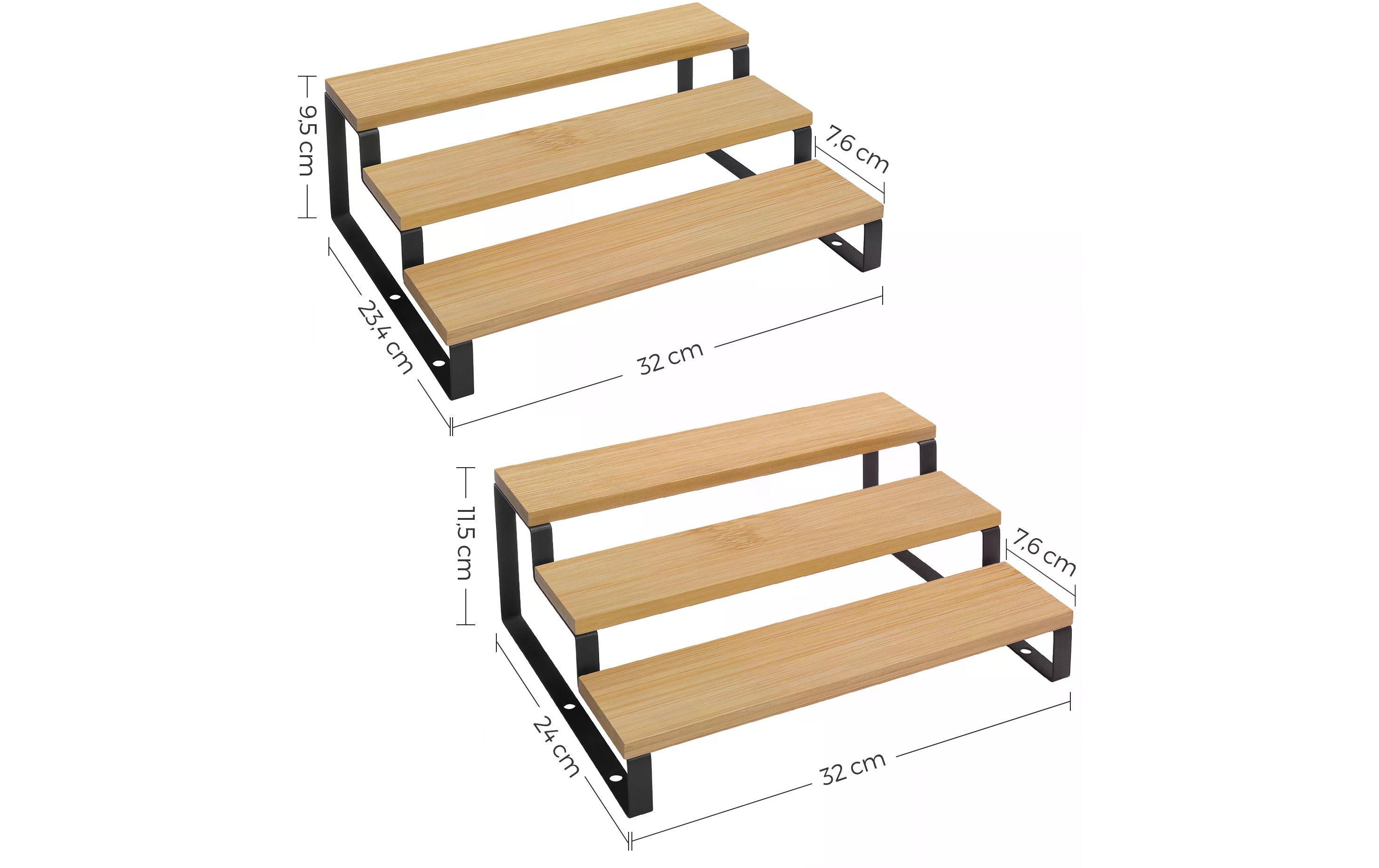Songmics Küchenregal 2 Stück, Nature/Schwarz