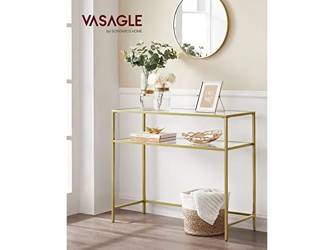 VASAGLE Konsolentisch 100 x 35 x 80 cm, Gold