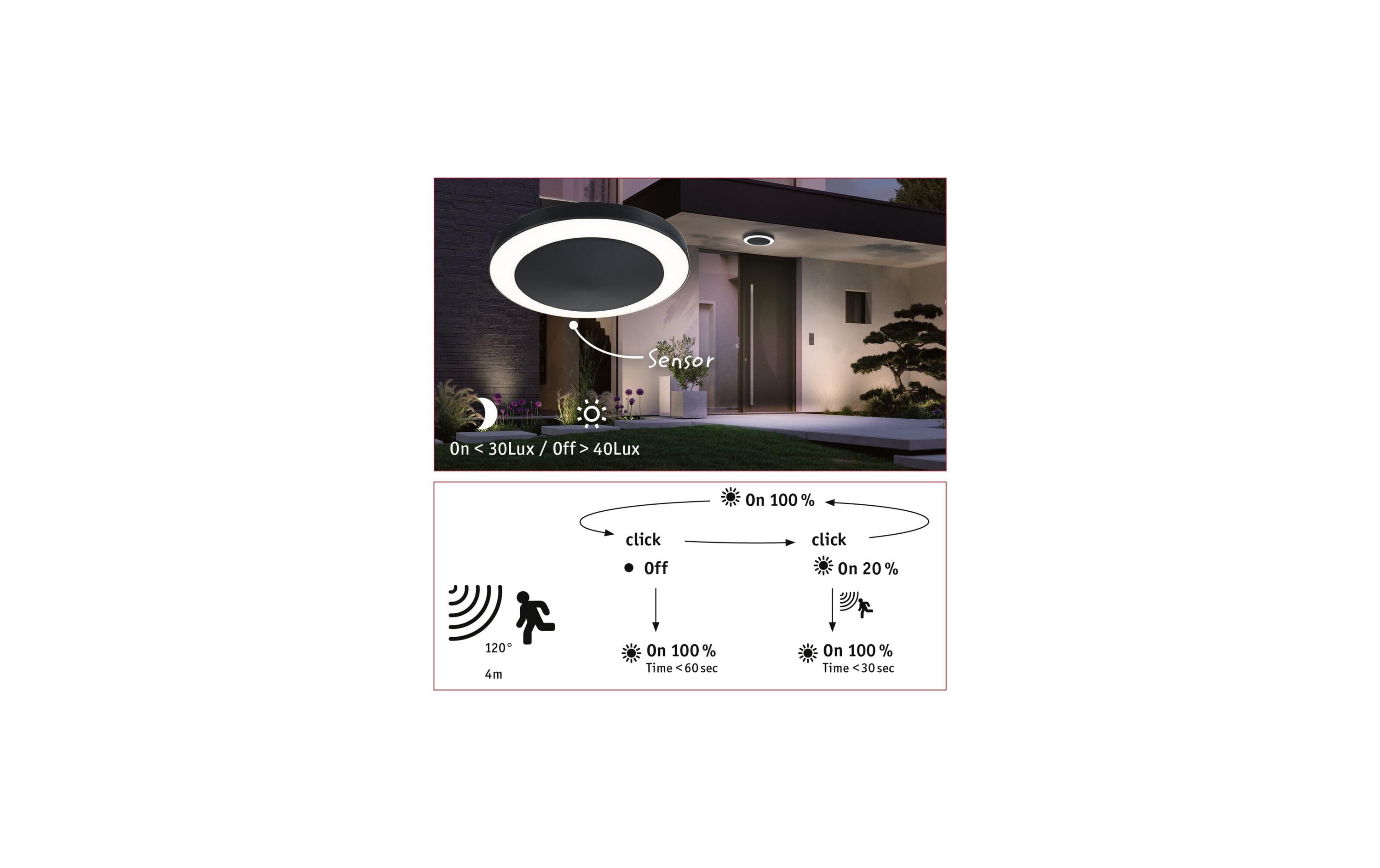 Paulmann Deckenleuchte Circula 230 V Anthrazit