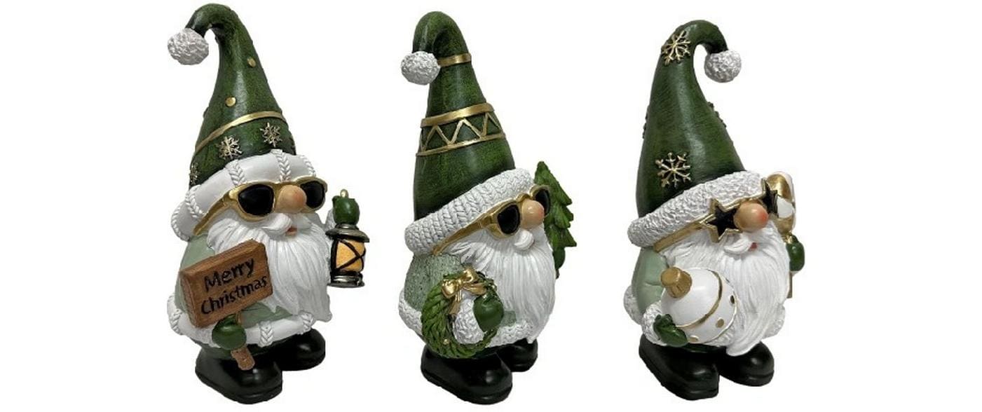 Dameco Weihnachtsfigur Santa's 3-er Set, Grün