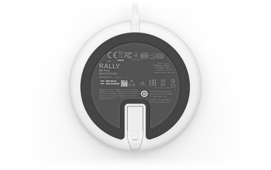 Logitech Erweiterungsmikrofon Rally Mic Pod Weiss
