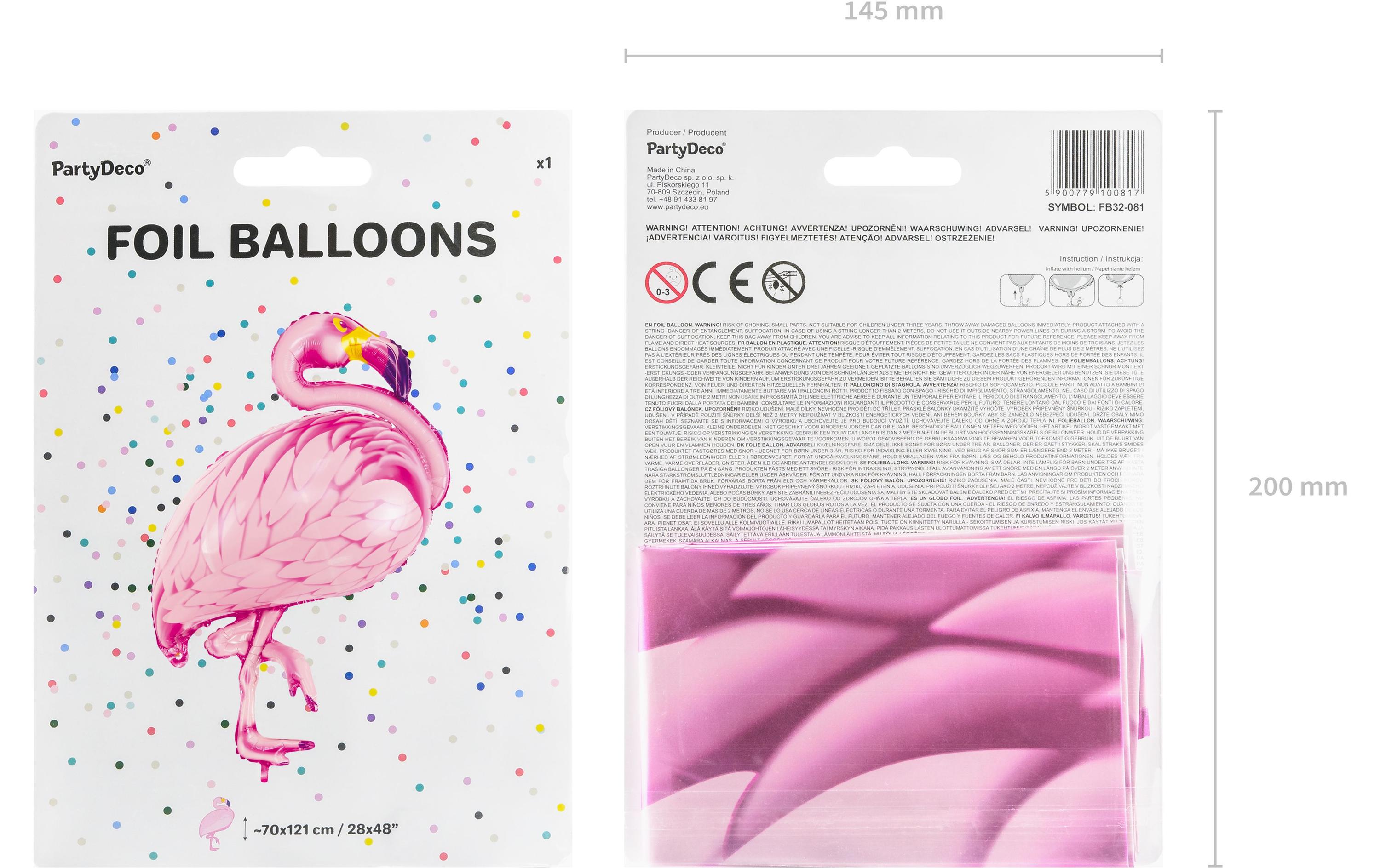 Partydeco Folienballon Flamingo Pink