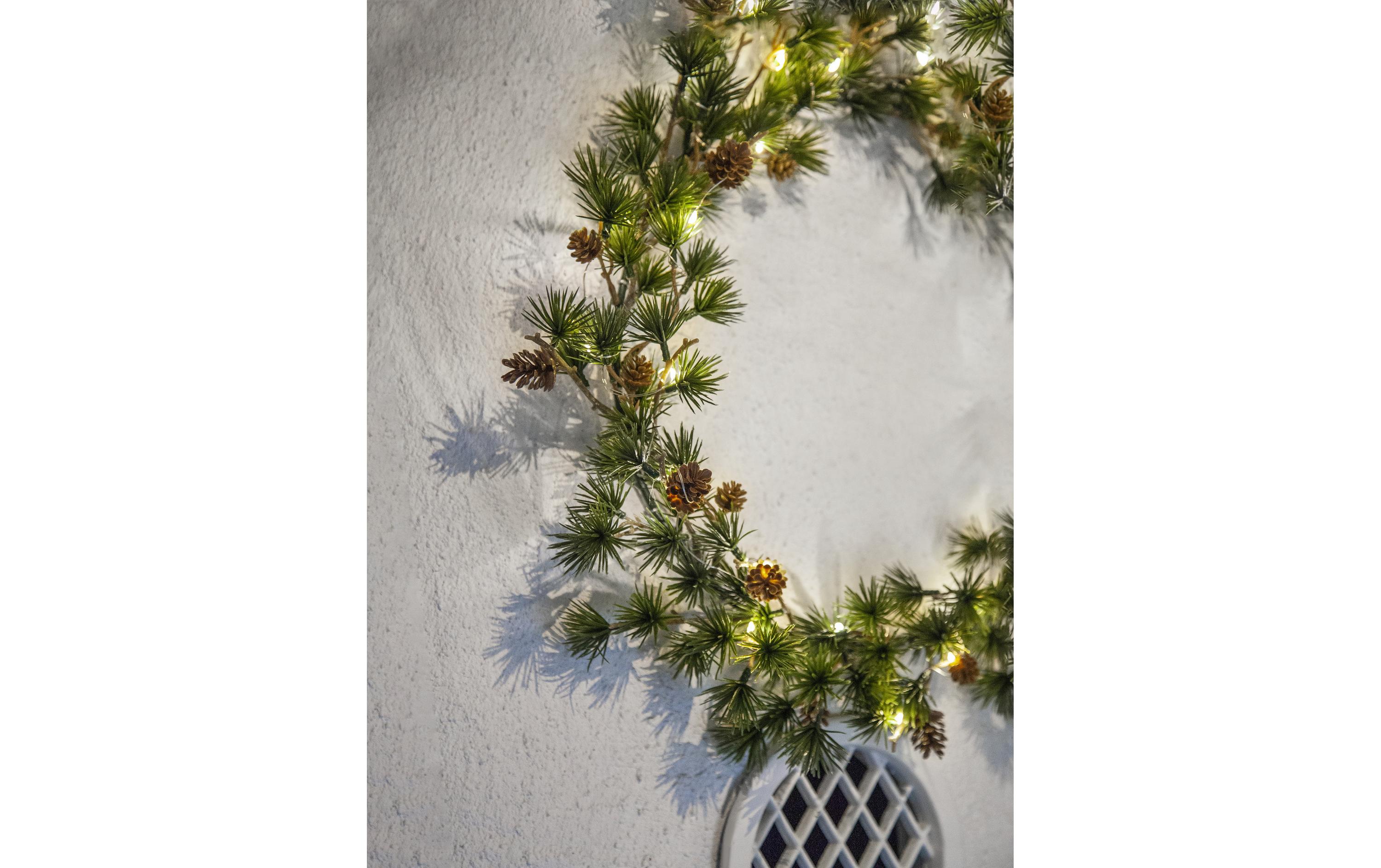 Star Trading LED-Weihnachtskranz Larix, Ø 40 cm, Grün