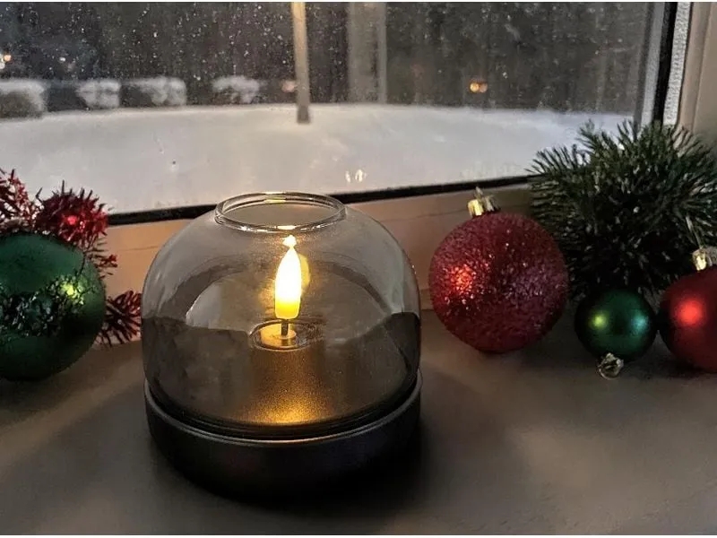 Dameco LED Windlicht aus Glas braunmit 1 LED Dameco LED Windlicht aus Glas braunmit 1 LED