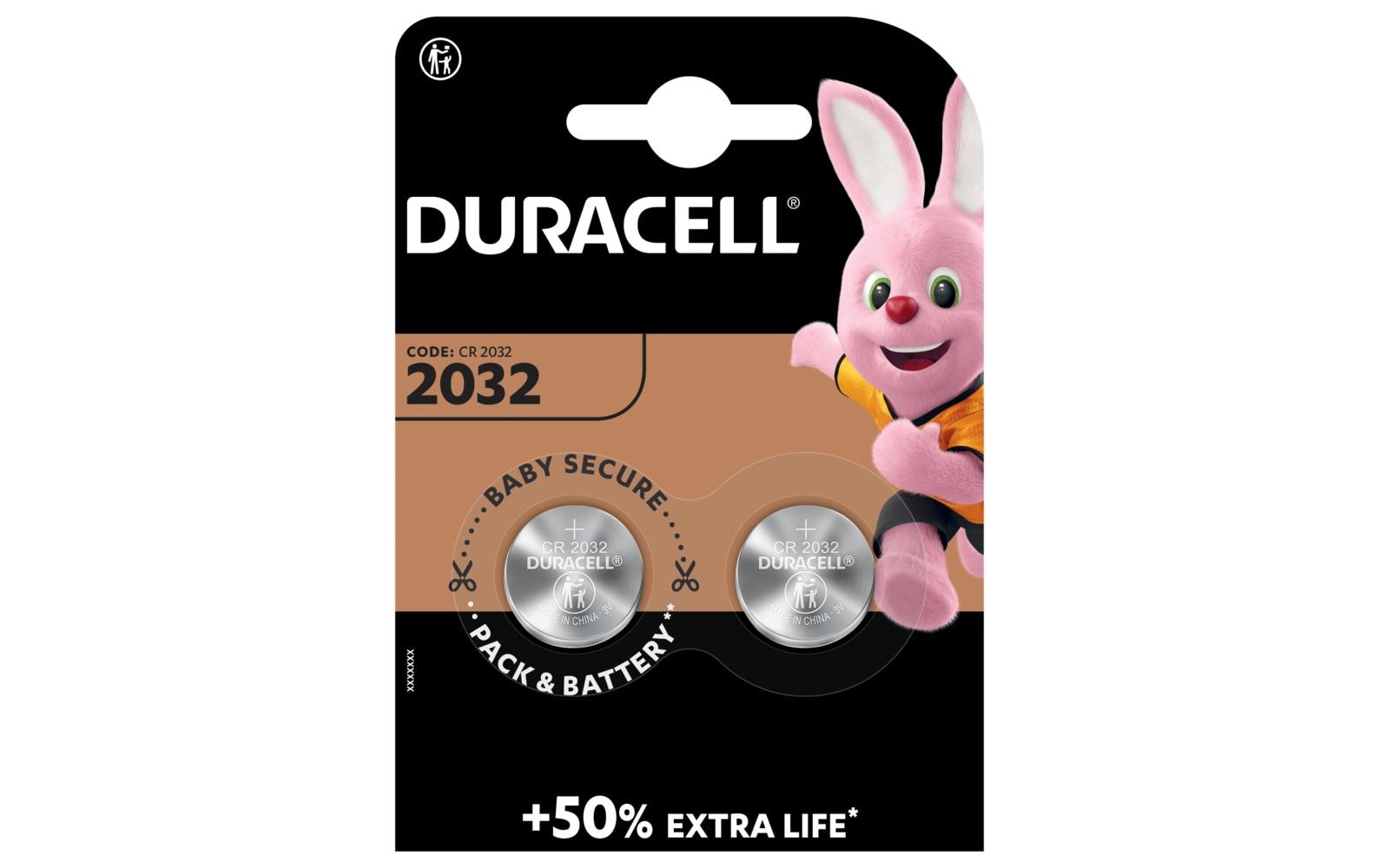 Duracell Knopfzelle Lithium CR2032 2 Stück