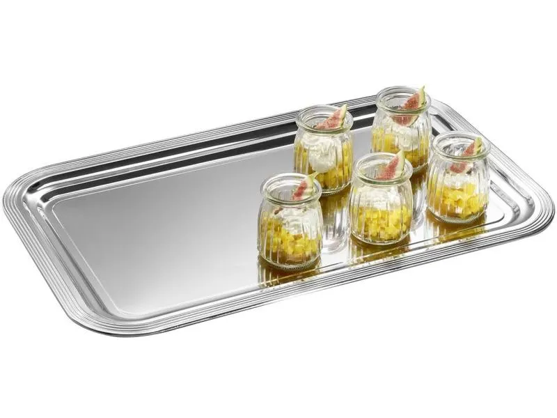 APS Servierplatte Classic 53 x 32.5 x 1.5 cm, Silber APS Servierplatte Classic 53 x 32.5 x 1.5 cm, Silber