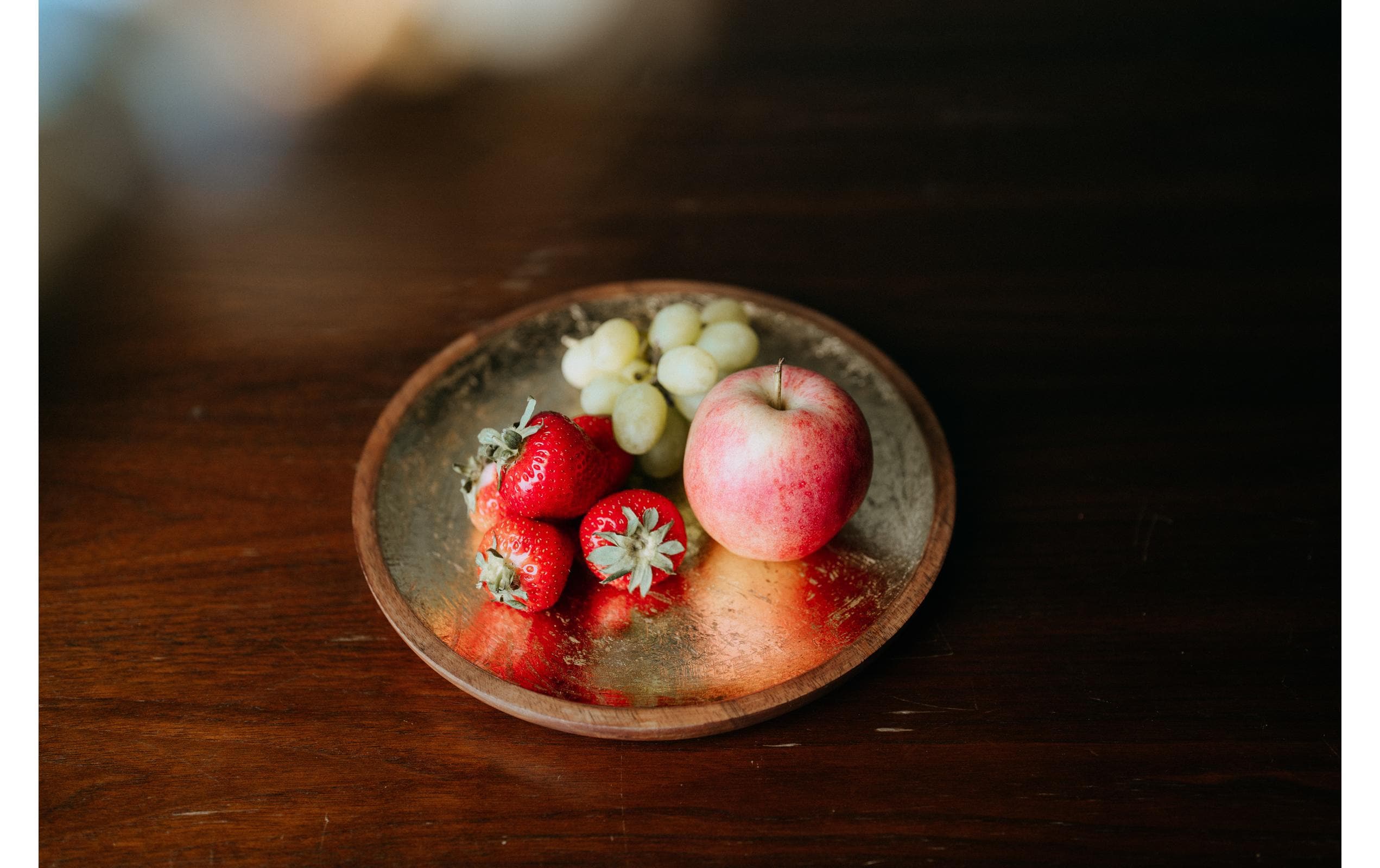 Kadastar Servierplatte Shine Ø 25 cm, Braun/Gold