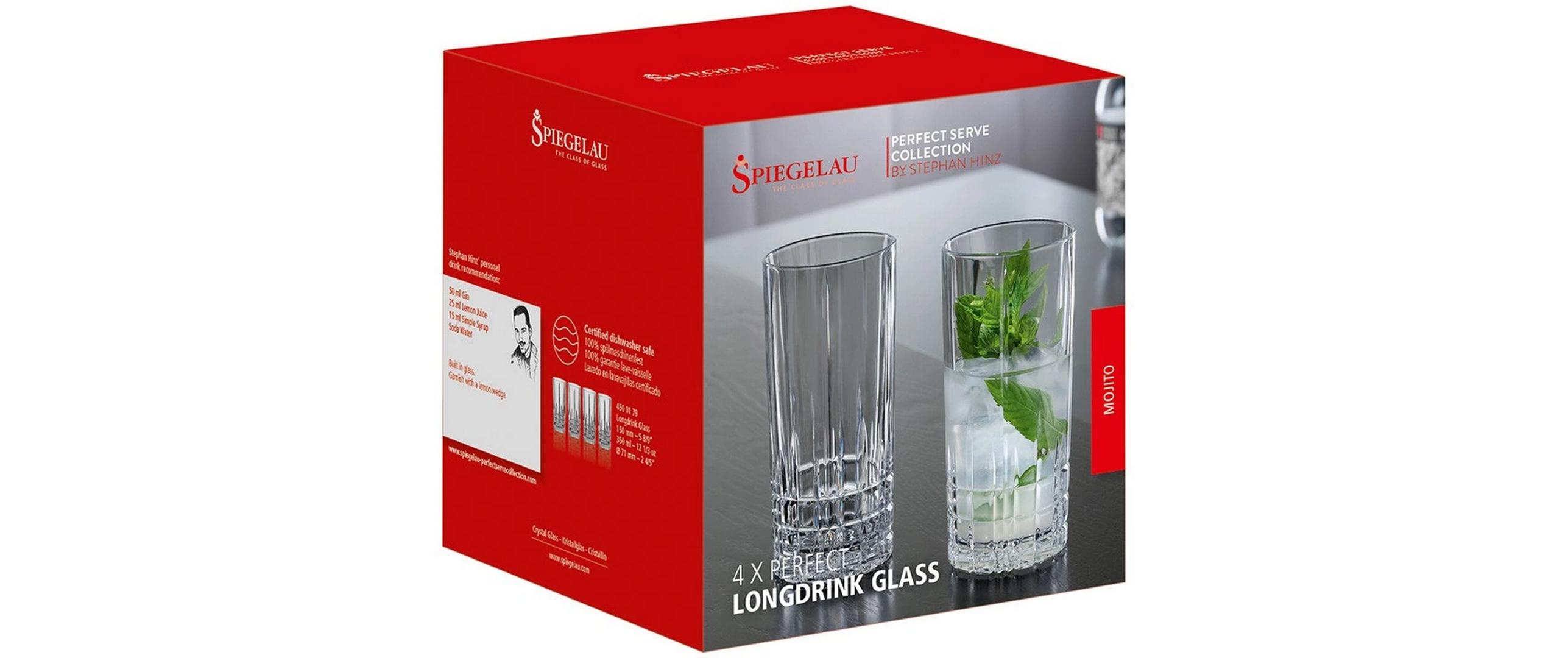 Spiegelau Longdrinkglas Perfect Serve 350 ml, 4 Stück, Transparent