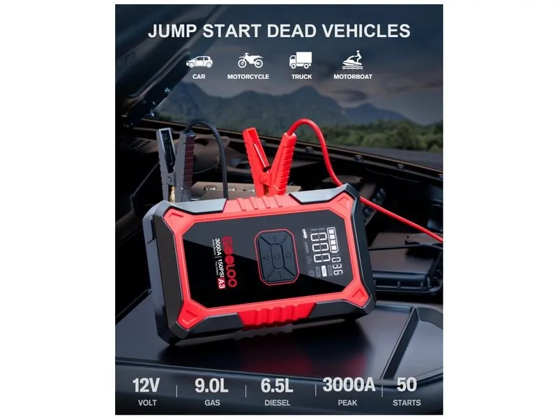 Gooloo A3 Jump-Starter/Kompressor 12 V, 3000A