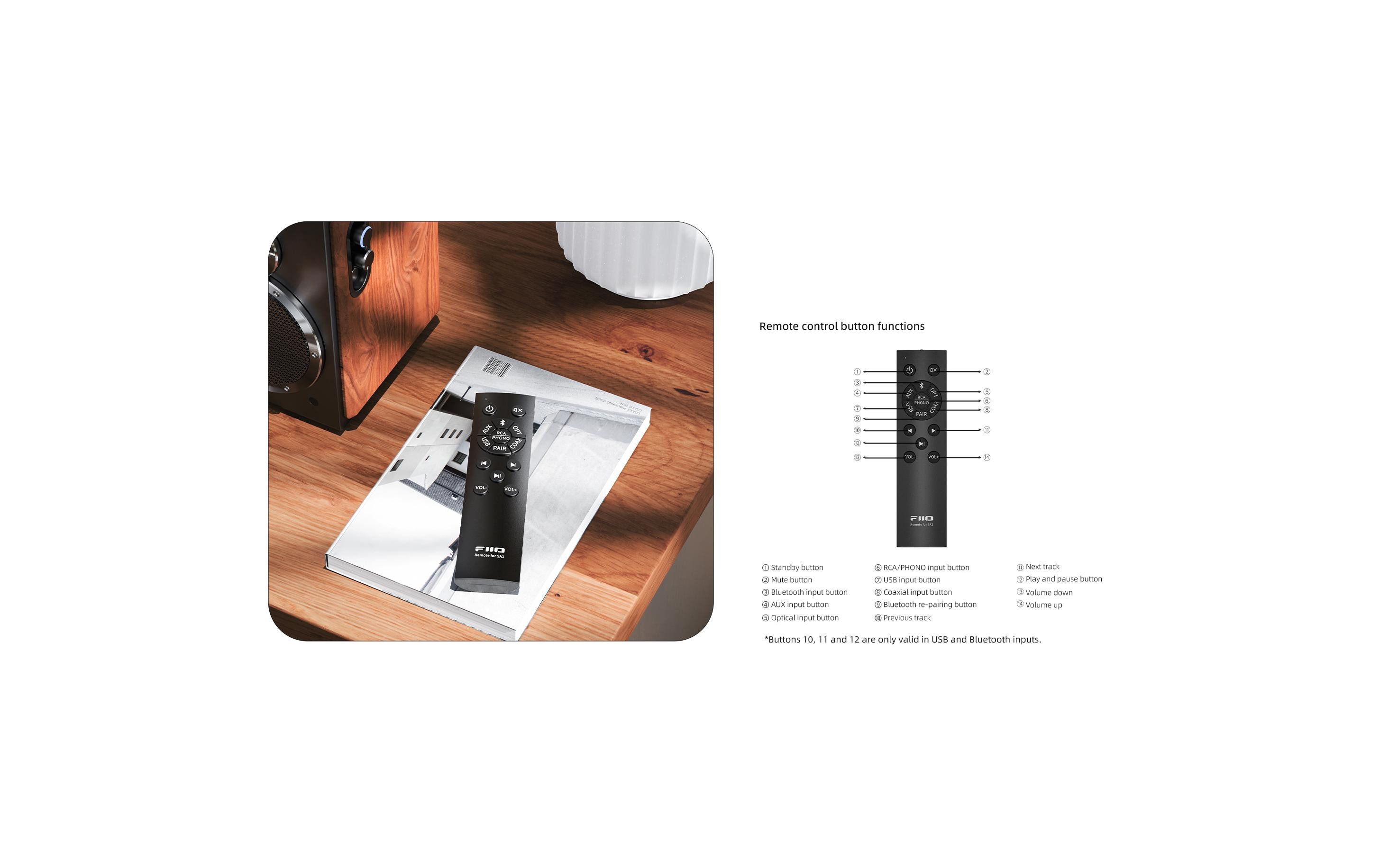 FiiO SA1 Aktiv-Lautsprecher (1 Paar) Schwarz/Holz