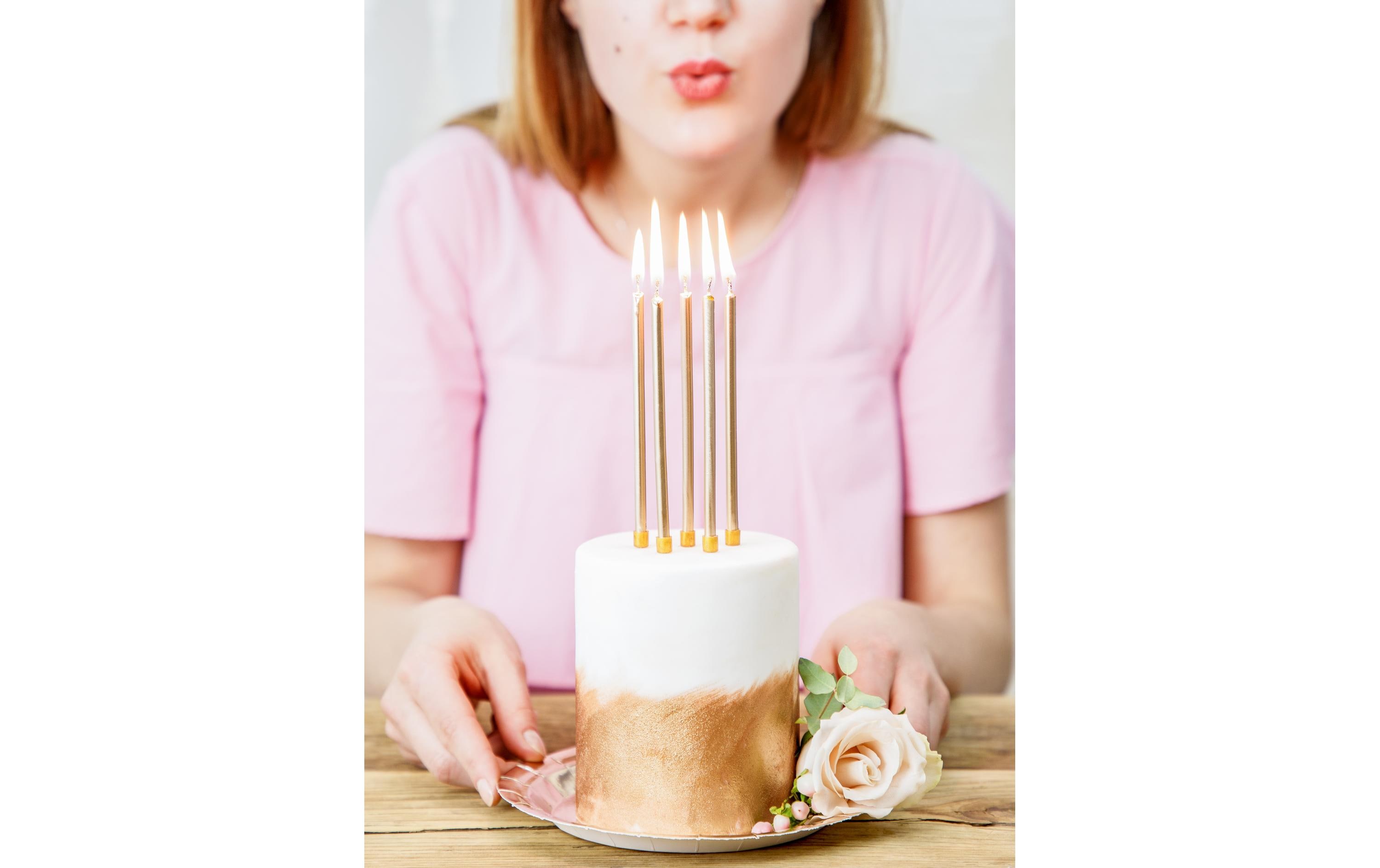 Partydeco Kerze 12.5 cm, 12-teiig, Gold