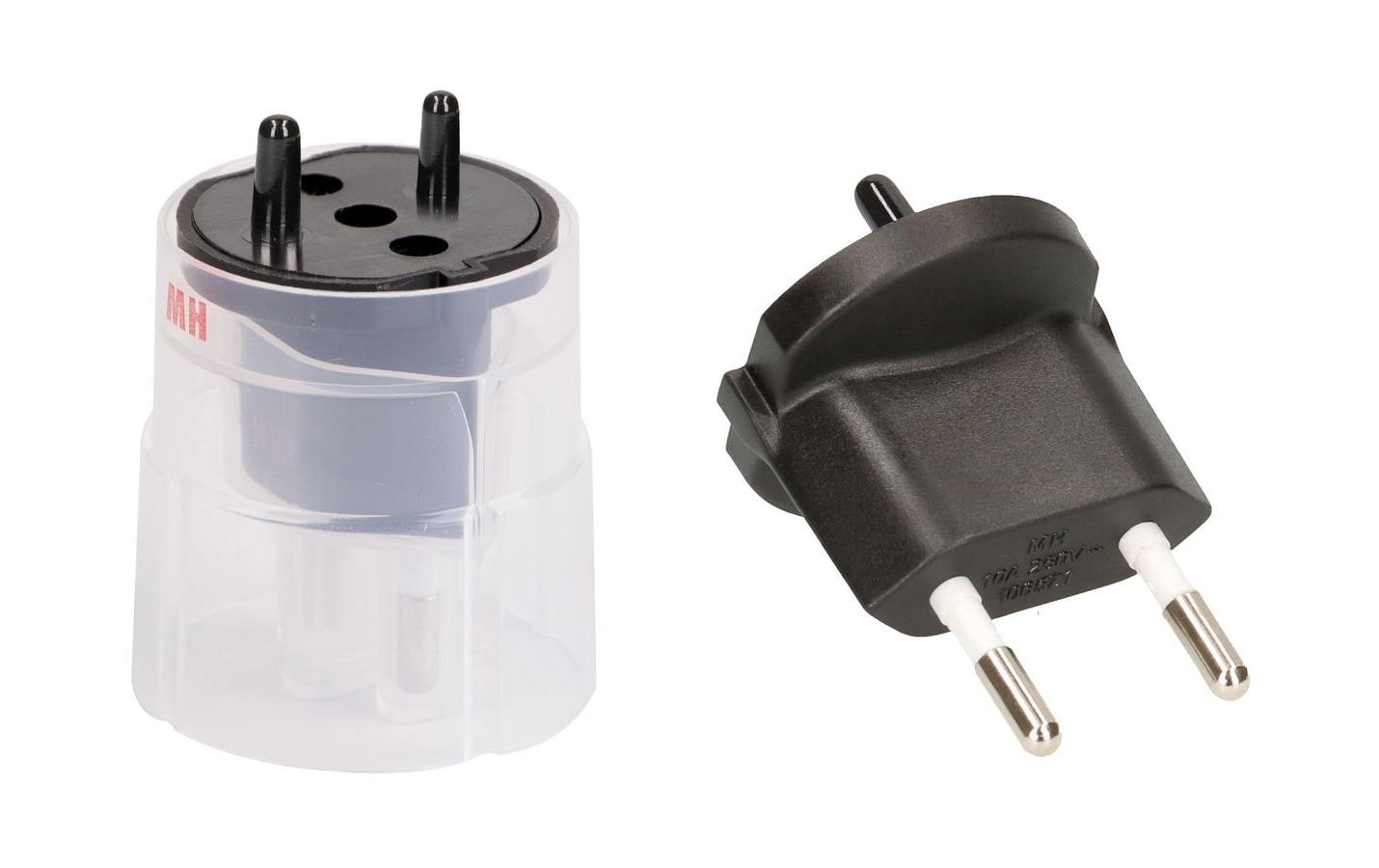 STEFFEN Fixadapter 2-Pol Deutschland CEE7 auf Schweiz T11 Schwarz STEFFEN Fixadapter 2-Pol Deutschland CEE7 auf Schweiz T11 Schwarz