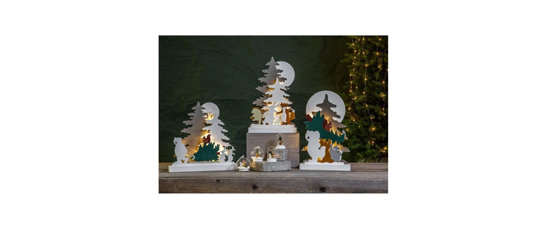 Star Trading Tischdeko Forest Friends, 45 cm, Holz