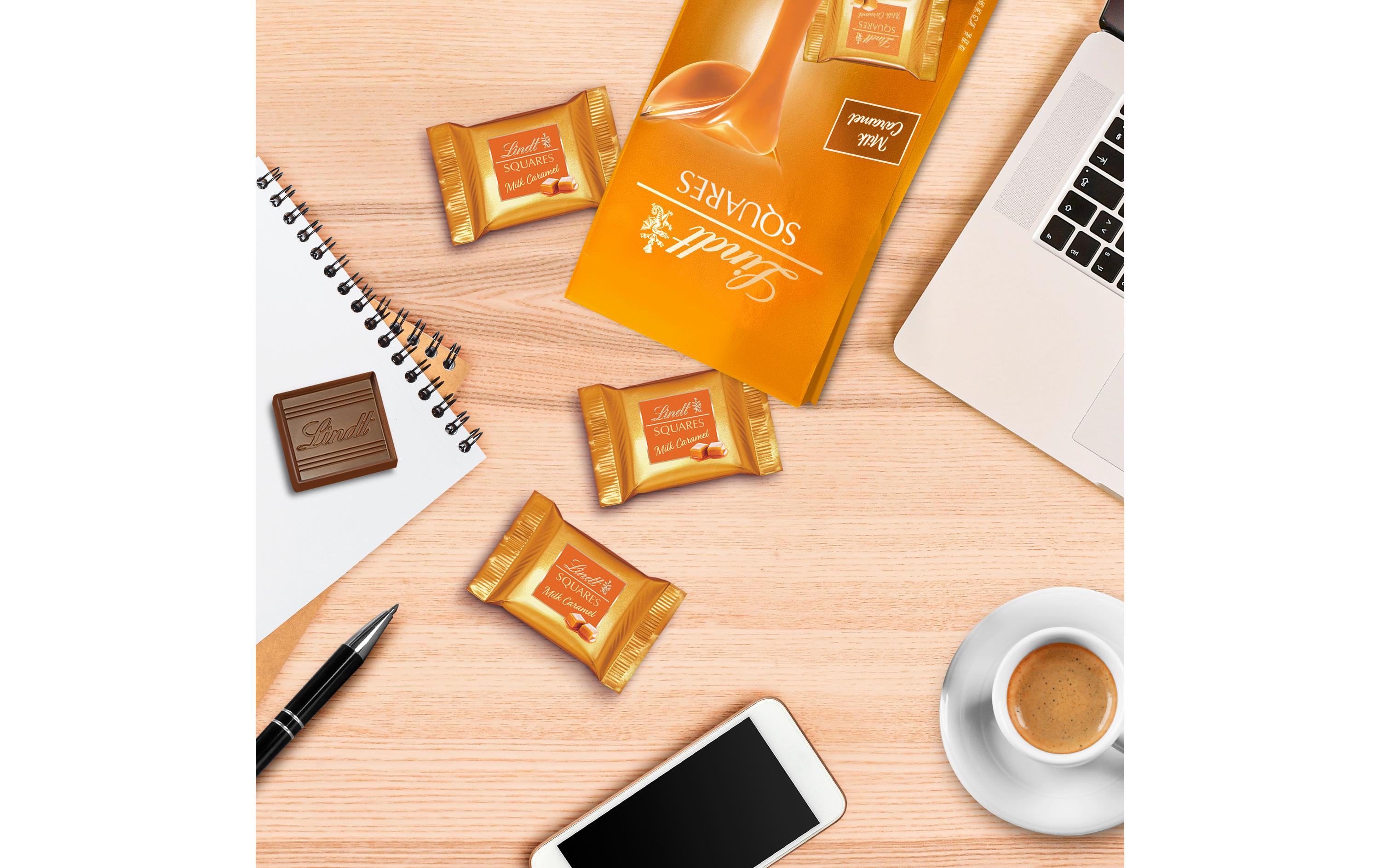 Lindt Schokoladen-Pralinen Squares Milk Caramel 144 g