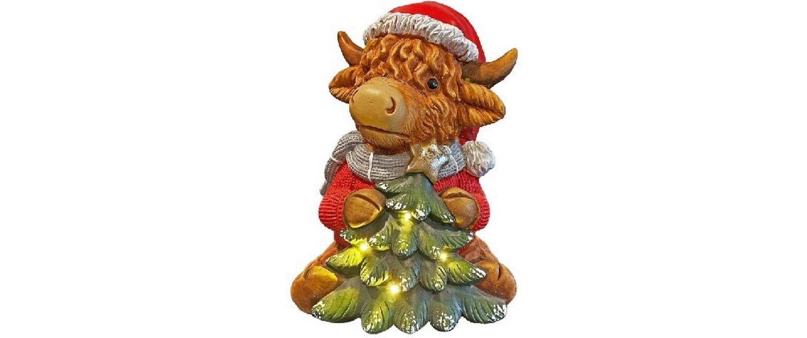 Dameco LED Hochlandrind sitzend 26 cm x 26 cm x 36 cm