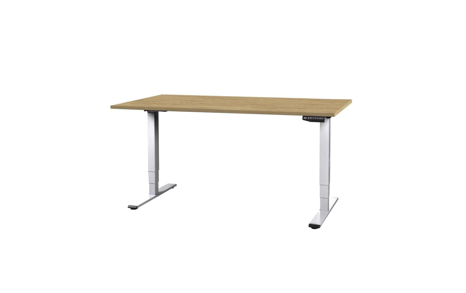 Contini höhenverstellbarer Bürotisch 200 x 90 cm Eiche, Weiss