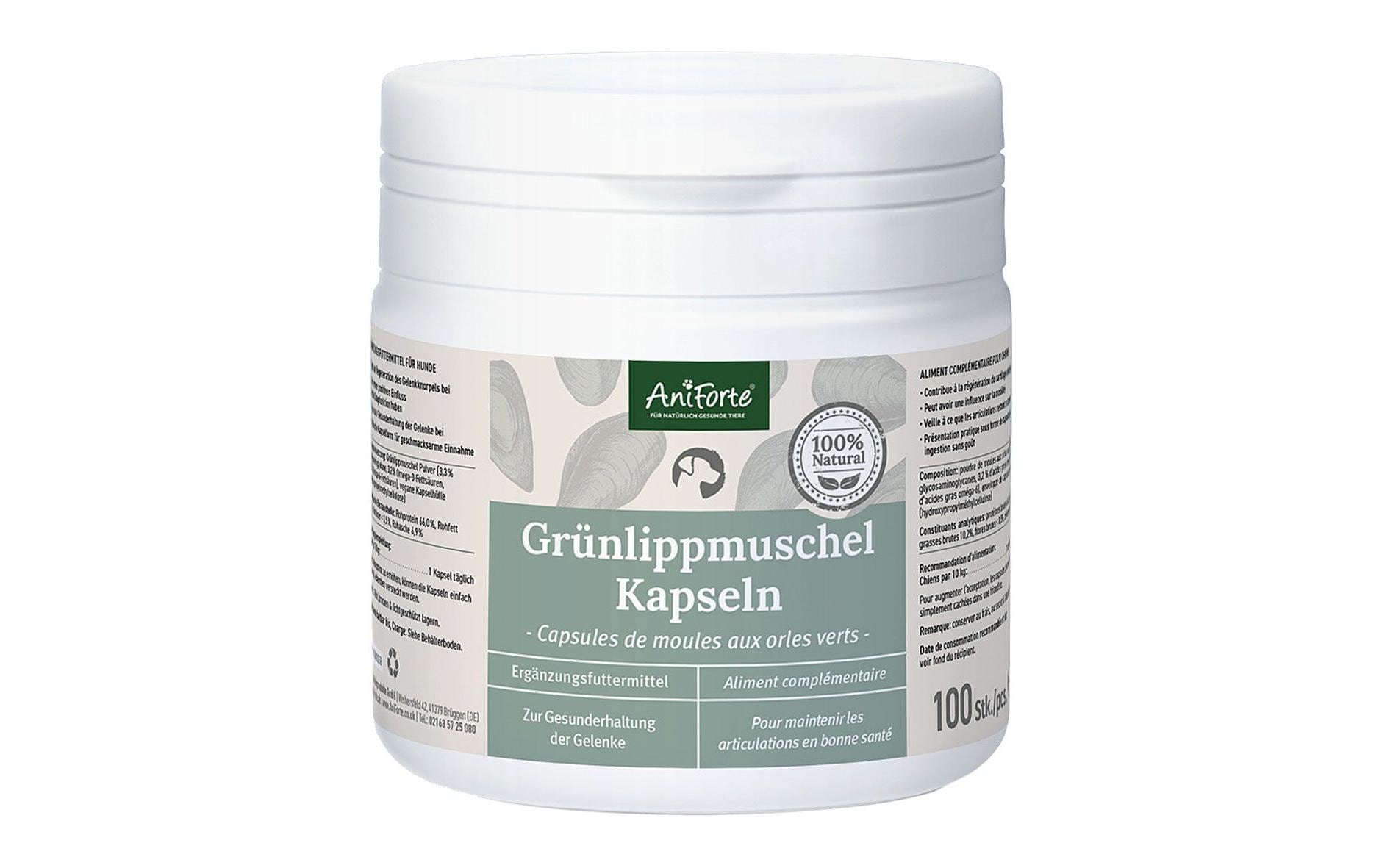 AniForte Hunde-Nahrungsergänzung Grünlippmuschel, 100 Stück AniForte Hunde-Nahrungsergänzung Grünlippmuschel, 100 Stück
