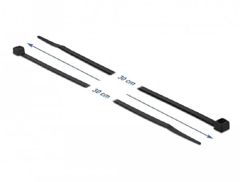 Delock Kabelbinder Schwarz 300 mm x 4.8 mm, 100 Stück Delock Kabelbinder Schwarz 300 mm x 4.8 mm, 100 Stück
