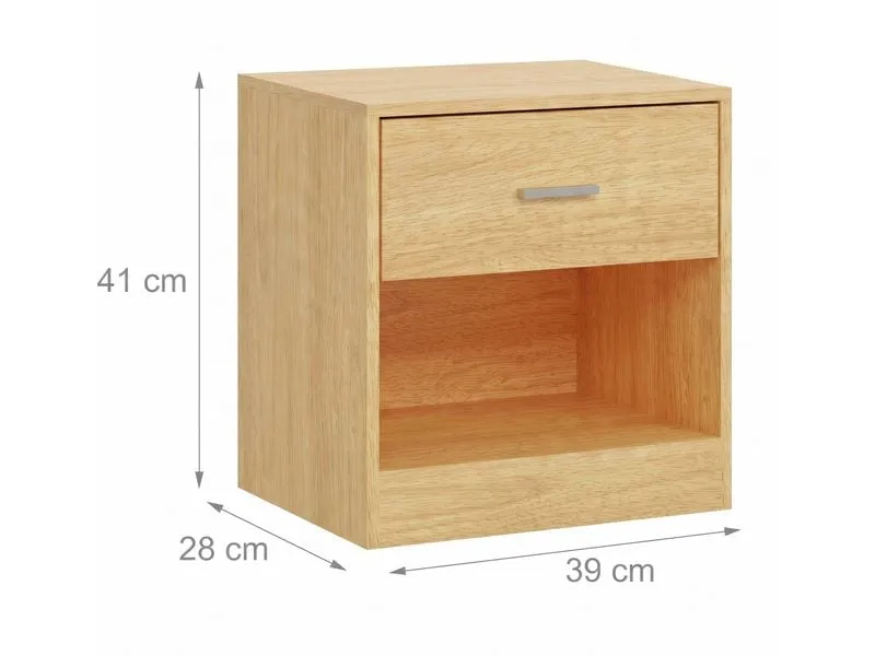 relaxdays Nachttisch 39 x 41 cm, Braun , 2er Set relaxdays Nachttisch 39 x 41 cm, Braun , 2er Set