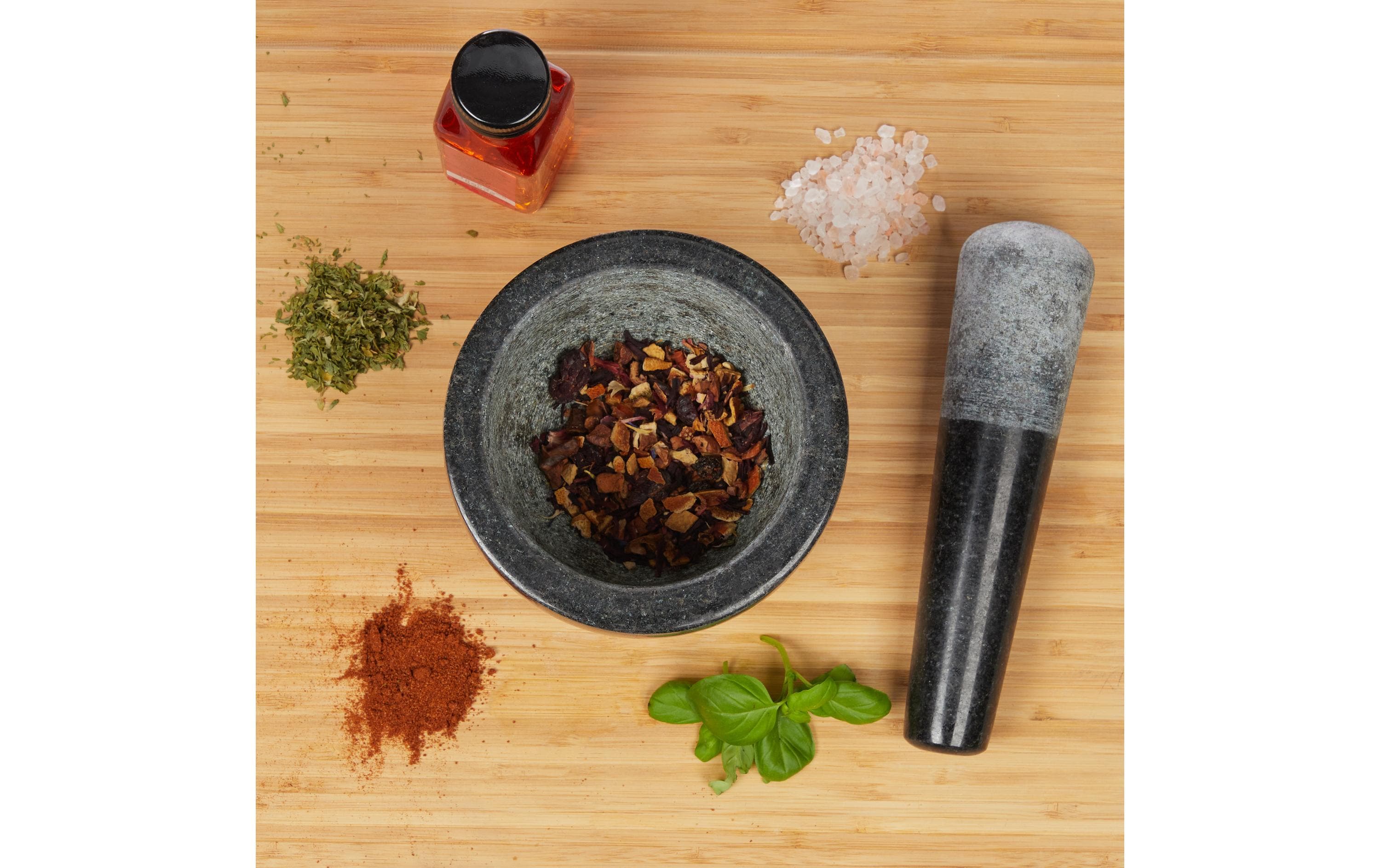 relaxdays Mörser mit Stössel 13 cm, Granit