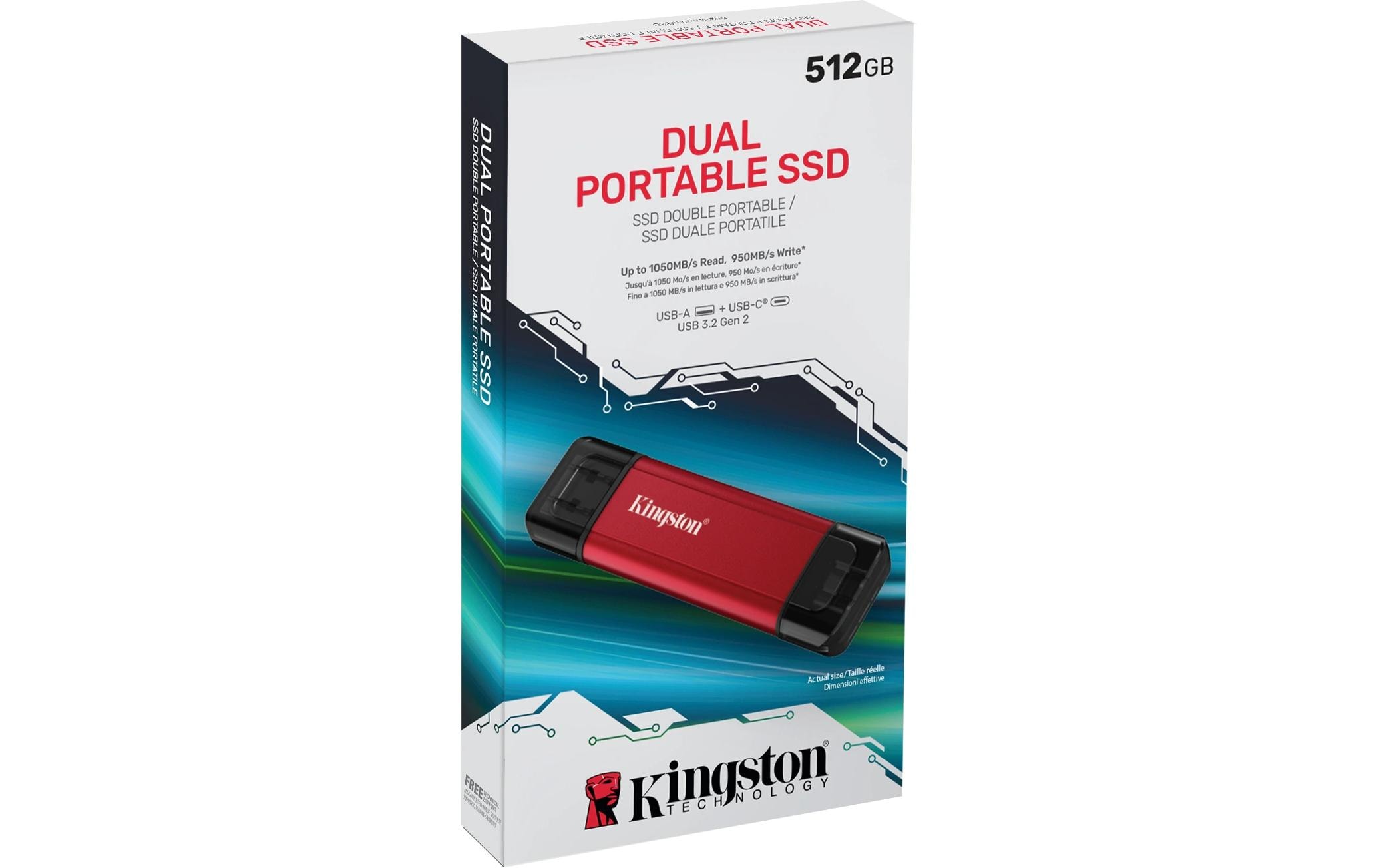 Kingston Externe SSD Dual Portable 512 GB