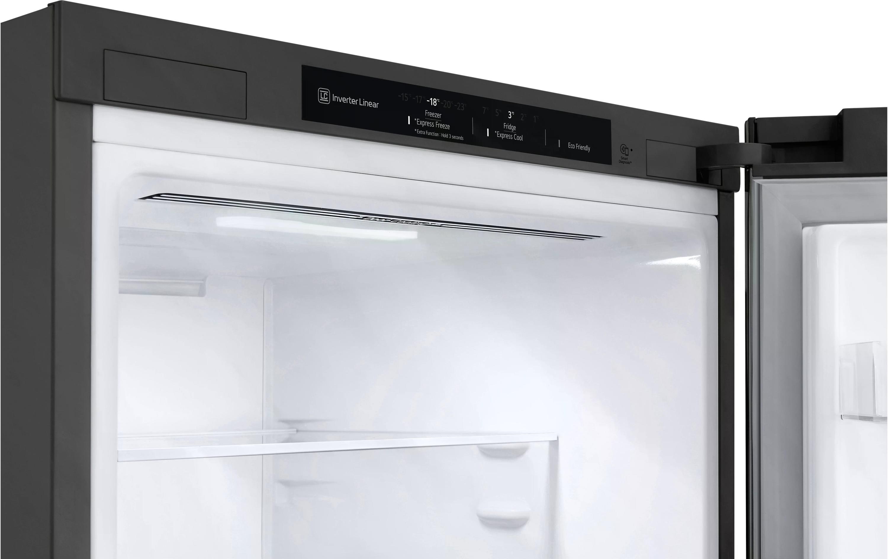 LG Kühl-Gefrierkombination GBP62PZNAC Platinum Silver, Rechts