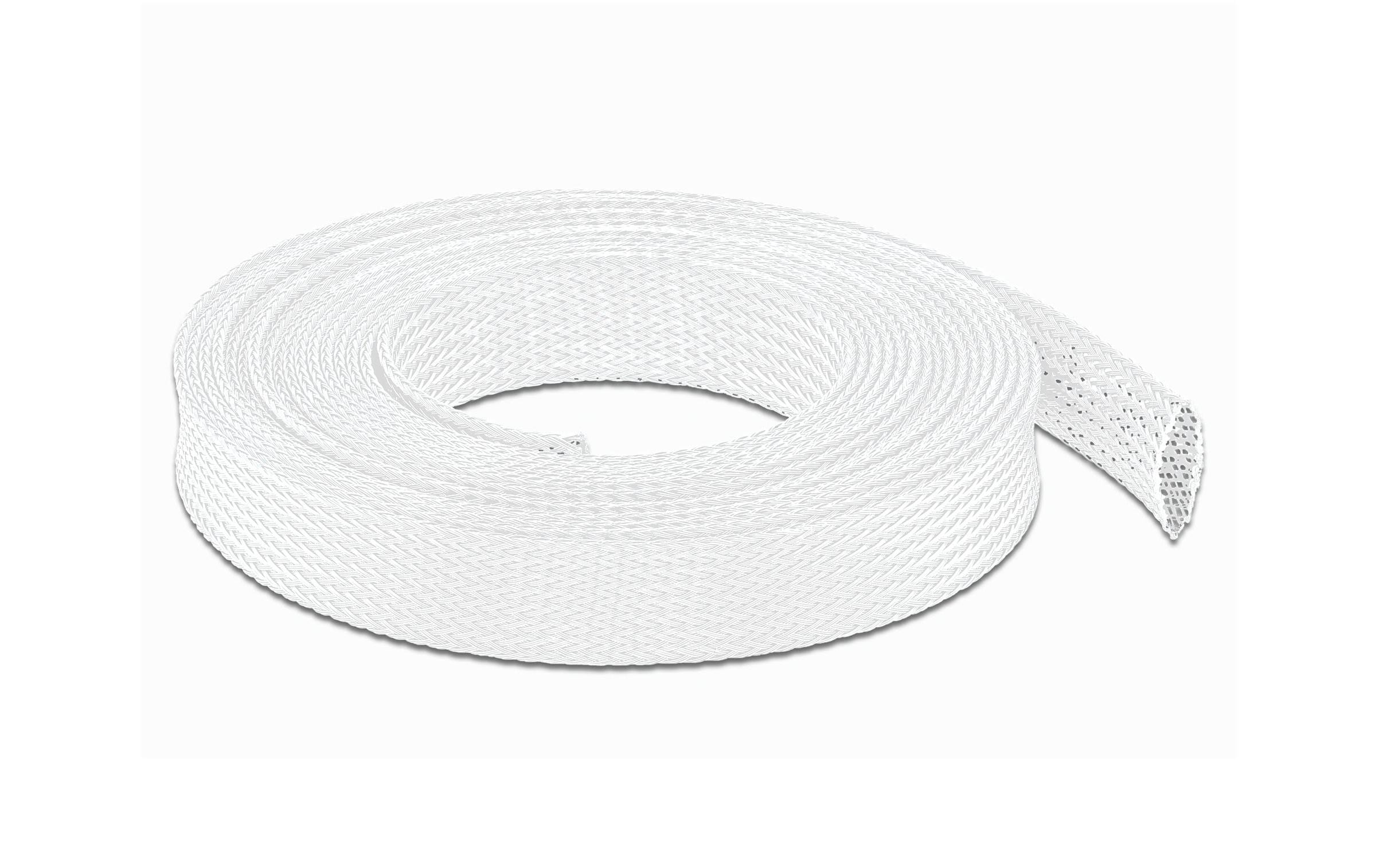 Delock Geflechtschlauch dehnbar 10 m x 19 mm Weiss Delock Geflechtschlauch dehnbar 10 m x 19 mm Weiss