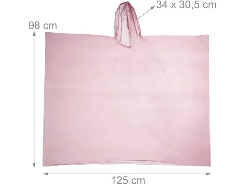 relaxdays Regenponcho 20 Stück, Rot