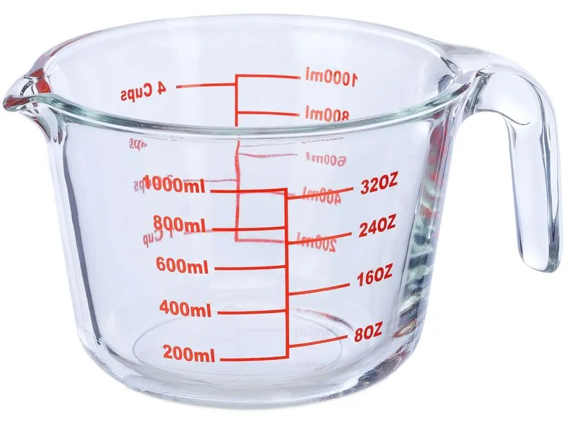 relaxdays Messbecher 1 L, Rot/Transparent relaxdays Messbecher 1 L, Rot/Transparent