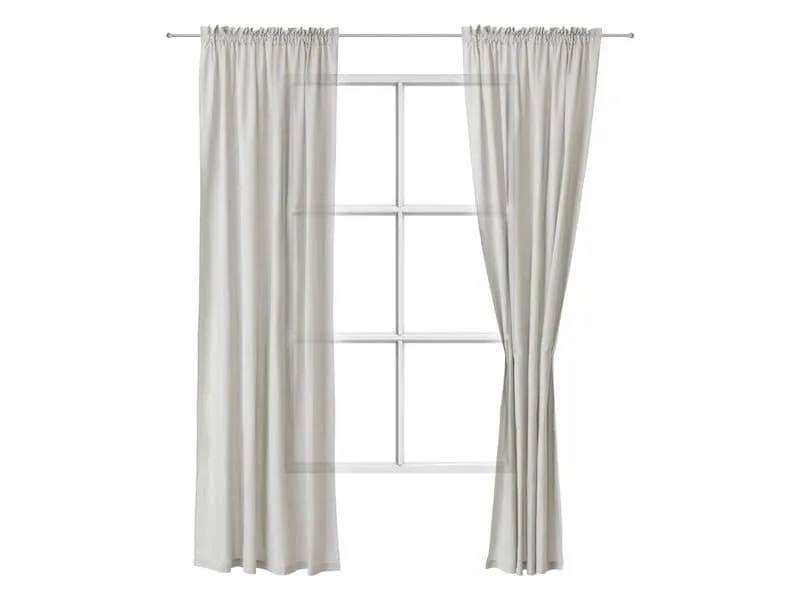 Urbanara Tagvorhang Solana Hellgrau 2er Set 140 x 245 cm
