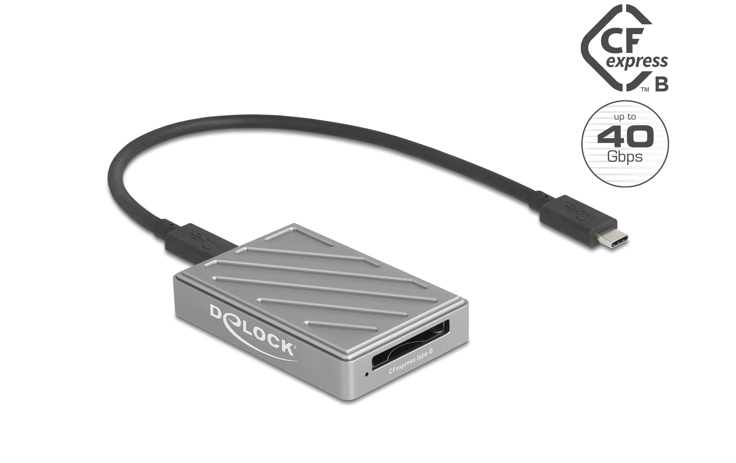 Delock Card Reader Extern USB-C 40 Gbps für CFexpress Typ B