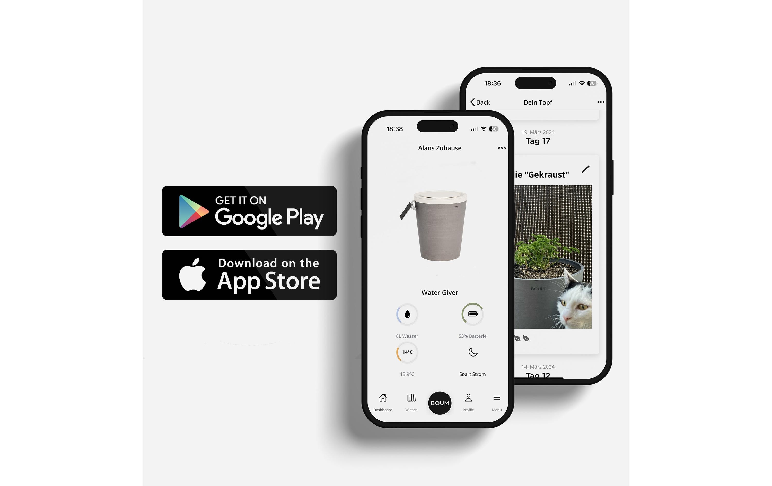 Boum Pflanzentopf 30 L Pro Grau